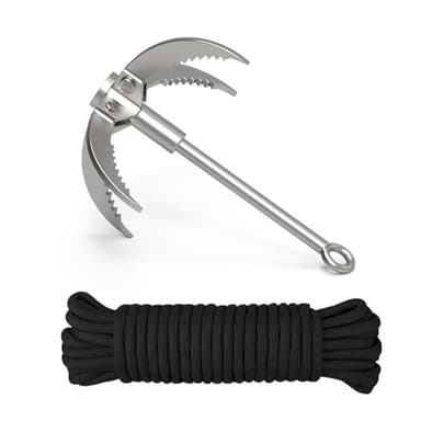 MHDMAG 4-Claw Folding Grappling Hook with 65FT Rope